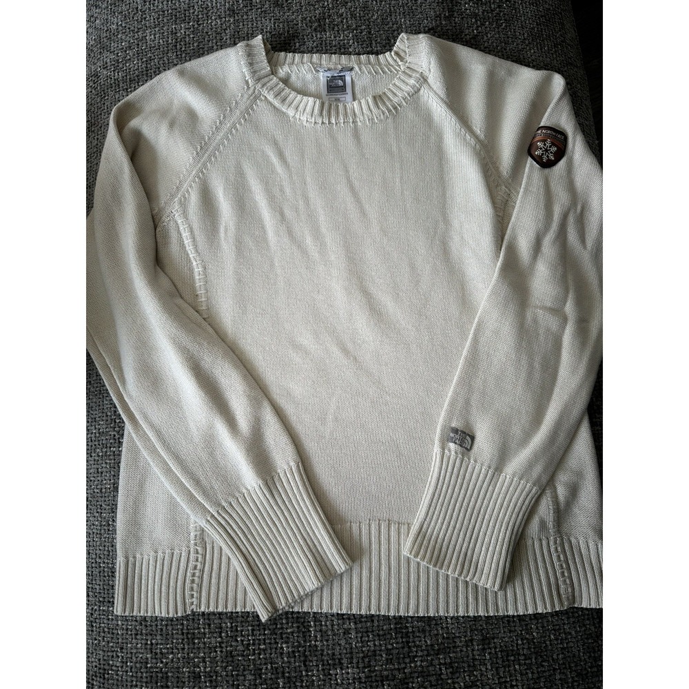 The North Face A5 Series Womens Cream Cotton Wool Blend Knit Sweater Size M